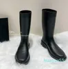 Fashion Classic Women Lady Rain Boots Długie luksusowe buty deszczowe