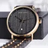 Armbandsur Bobo Bird Luxury Watch Wood Auto Date Golden Metal Wrist for Men Christmas Gift With Box Relogio Masculino