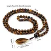 Colares Pingente Vintage Design Tiger Eye Stone Colar Handmade Knotted 6mm 108 Mala Beads Colares Pingente Mulheres Homens Yoga Jóias Presentes 231127