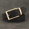 Bältesnål Buckle Designer Högkvalitativ män lyxen berömd crokskin krokodilkorn full läder casual formell ceinture homme