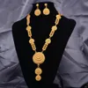 Conjuntos de jóias de casamento 24k cor ouro conjuntos de jóias para mulheres menina colar brincos índia casamento etíope conjunto de jóias 231127