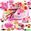 Kitchens Play Food Kids Educational Toy Simulation DIY Birthday Cake Model Kitchen Pretend Cutting Fruit for Toddler Children Gift 230427