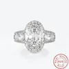Кластерные кольца винтажное овальное разрешение 4ct Diamond Ring Original 925 Серебряное обручальное обручальное кольцо для женщин для женщин.