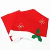 Housses de chaise 2 pièces rouge chapeau de Père Noël couverture nappe noël fête de noël dîner décor 231127
