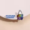 Future Ghost Emalj Pins Custom Halloween Rainbow Ghost Art Brosches Lapel Badges Cartoon Jewelry Gift for Kids Friends