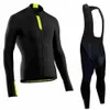 Cykeltröja uppsättningar Set Long Sleeve Design Reflective Bib Pants with Pocket Bicycle Clothes Maillot Ciclismo 231127