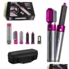 Curling Irons Hair Dryer 5 In 1 Electric Comb Negative Ion Straightener Brush Blow Air Wrap Wand Detachable Kit Home 220119 Drop Deliv Dhyos