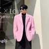 Herrenanzüge NOYMEI Koreanische Rosa Verdickte Alle-spiel Woolen Stoff Anzug Jacke 2023 Winter Revers Temperament Blazer Männlichen Mantel WA3170