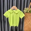 Tshirts Kids POLO Shirt ShortSleeved Baby Girl Summer Fashion Korean Version Simple Wild Top Thin 230427