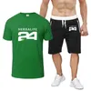 Men's Tracksuits Summer Man's HERBALIFE NUTRITION 24 Print Solid Color Short Sleeve Sport Set Fashion T-Shirts Sweatpants Casual Cotton