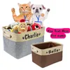 Tillbehör Ny personlig husdjursdjur Toy Storage Box Dog Canvas Bag Fällbara husdjur Toys Linne förvaringskorg BINS HUNDBETESKRIFTER PET Tillbehör