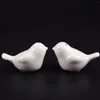 Ustensiles de cuisson 1 ensemble de salières et poivrières en céramique Love Birds cadeaux de mariage personnalisés - blanc