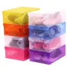 Boîtes bacs transparents anti-poussière, tiroir empilable, boîte de rangement de chaussures, conteneur organisateur W0428