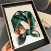 Scarves Small Hair Ribbon Luxury Brand Handkerchiefs Design Square 100 Real Silk Scarf Women Headband Neckerchief Female Bandana 2022 J230428