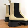 Damen-Chelsea-Stiefel im britischen Stil, modisch, dicke Sohle, Damen-Partyschuh, runde Zehenpartie, Damen-Schornsteinstiefel