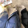 Mäns ner parkas ungdomlig trend överdimensionerad vinterjacka streetwear puffer män solid vadderade kappa kvinnor varm fleece parka man 231128