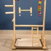 Zit Parrots Parrots Playground Natural Wooden Parrot Parch Gym Play Stand Parakeet Ladders met feederbekers en speelgoedbeweging spelen