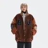 Herrenjacken High Street Retro Baseballjacke für Männer Frauen Herbst Poker Schädel Stickerei Varsity Jacke Paar Y2K Patchwork Lose Outwear 231128