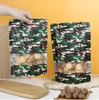 wholesale Sac d'emballage alimentaire de camouflage avec fenêtre épaissie sachet de thé Snack fruits secs boeuf séché scellé fermeture éclair sacs auto-scellants