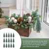 Decorazioni natalizie Mini albero Piccolo decorazioni per il desktop di Natale Cedro sbiancato Ornamento per neve invernale Simulazione di feste finte Artificiali