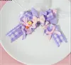 Party Supplies Sweet Girl Plaid Bowknot Ear Hair Clip Lolita Ice Cream Pin Cosplay Side D475