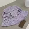 Luxury Beach Hat Summer Weaving P Straw Designer Hat For Women Seaside Pure Color with Black Letter Fresh Porous Breattable Bucket Hats snygg PJ088 H4