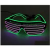 5st LED -paljetthattar Lägg till lättare glasögon 1st Bluetooth Flashshades Display Christmas Födelsedag Halloween Drop Delivery Dhwsh