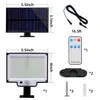 Solar Wall Lights Bewegingssensor 3 Modi 228 LED FLOWSLILTEN IP65 Waterdichte beveiligingslichten met afstandsbediening voor Patioyard Garden