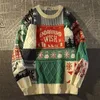 Женские свитера Американский милый рождественский свитер с длинными рукавами для мужчин и женщин Y2K Уличная осенне-зимняя мода Свободный пуловер-свитер 231127