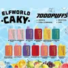 Wholesale Original export Disposable Vap eElfworld Caky 7000puffs 13 ml Mesh coil Device with 750 mAh Rechargeable Battery Type-c charing port