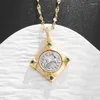 Pendant Necklaces Ancient Greek Embossed Zircon Necklace For Women Fashion Charm Party Jewelry Christmas Gift