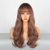 Perucas sintéticas 2023 moda peruca cabeça capa para mulheres qi liu hai longo cabelo encaracolado grande onda cabeça capa para mulher