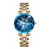 Kobiety zegarki wysokiej jakości designerski wodoodporny zegarek z kwarcową diamentową twarzą szklana stalowa opaska stalowa