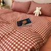 Bedding sets Nordic Grid Duvet Cover Set with Bedsheet case 220x240 Quilt 4pcs/3pcs Fashion Comforter Bed Linenvaiduryd