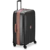 スーツケースロック可能なローラー荷物荷物トロペハードサイドスピナーホイール付きハードサイドブラックチェックメディアム24インチ