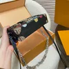 Marca francesa de luxo graffiti mulheres designer tronco crossbody saco 8a qualidade couro genuíno senhoras caixa sacos ombro bolsa paris flor velha senhora mensageiro saco caso