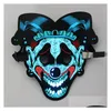 Party Masks Partys LED Sound Control Mask Bar Atmosphere Props Halloween Glow Cold Light Masquerade Portable Flexible med många styl DHUD2