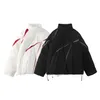 コットンパッドメンズダウン冬のハイストリートトレンドメンズスタンドカラーシックコットンパッドジャケット3次元デザインファッションコットンパッドジャケット