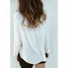 Chemises pour femmes chemises femmes à manches longues ébourignage de chemisier blanc femme dames décontractée pure choute de travail chemise chemise top blusas fémininas elegante 230428