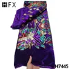 Robes HFX – tissu africain en dentelle velours français, tissu en dentelle de velours français, paillettes de haute qualité, filet en Tulle pour femmes, robe H7445, nouvelle collection 2022