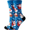 Christmas Socks Cotton Funny Men Graphic Socks Santa Claus Elk Snowman Cartoon Long sock Breathable 2023 Xmas Happy Stocking Gift