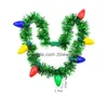 Weihnachten Lametta Lichter Girlande Halsketten Colorf Led Bbs Silvester Party Favor Supplies Zubehör Für Kinder Adts Frauen Weihnachten Feiertage Dhoge