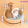 Maty japoński styl nowy kota wygodna basen wanna dla psów Odłączona szczeniąt Basin Safe Kott Nest Pad Plush Sleeping Shiba