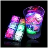 Diğer Etkinlik Partisi Malzemeleri Su Geçirmez LED ICE Cube MTI Renkli Karanlık Küpler Çubuklar Düğün Doğum Günü Noel Festiva Dhqoz
