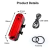 Luzes de bicicleta FTW Luz traseira USB recarregável à prova d'água traseira traseira LED Night Cycling Safety Aviso Vermelho Cuidado Lâmpada de lâmpada