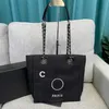 Beach top Designer Fashion Handbags Ladies Shoulder Gold Chain Canvas Luxury Tote Women's