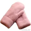 Mitaines pour enfants automne hiver hommes épaissi résistant au froid mitaine tricotée dames équitation en plein air Double couche gants chauds R231128