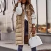 Gilets pour femmes Femmes Gilet Manteau Sans Manches Hiver Élégant Rembourré À Capuche Slim Fit Avec Fermeture À Glissière Pour Le Froid