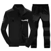 Sweatshirt Männer Trainingsanzug Männer Set Schweiß Neue Frühling Herbst 2PCS Jacke + Hosen Anzug Zipper Patchwork Casual Hoodie Sets