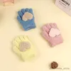 Mitaines pour enfants hiver polaire corail enfants gants courts épaissir enfants bébé amour peluche fourrure doigt complet mitaines automne chauffe-mains pour 1-8 ans